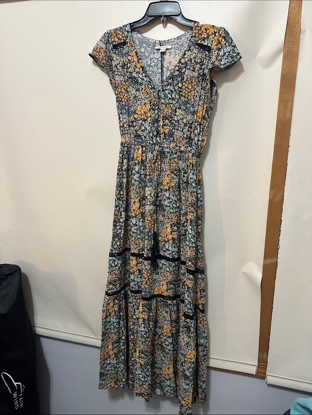American Eagle Outfitters Floral Maxi Dress in Yellow & Green